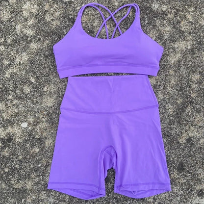 Women Gym Yoga Short and sports bra