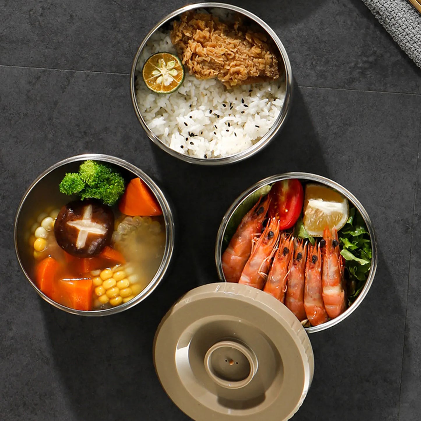 3 Layer Vacuum Insulated Lunch Box Portable