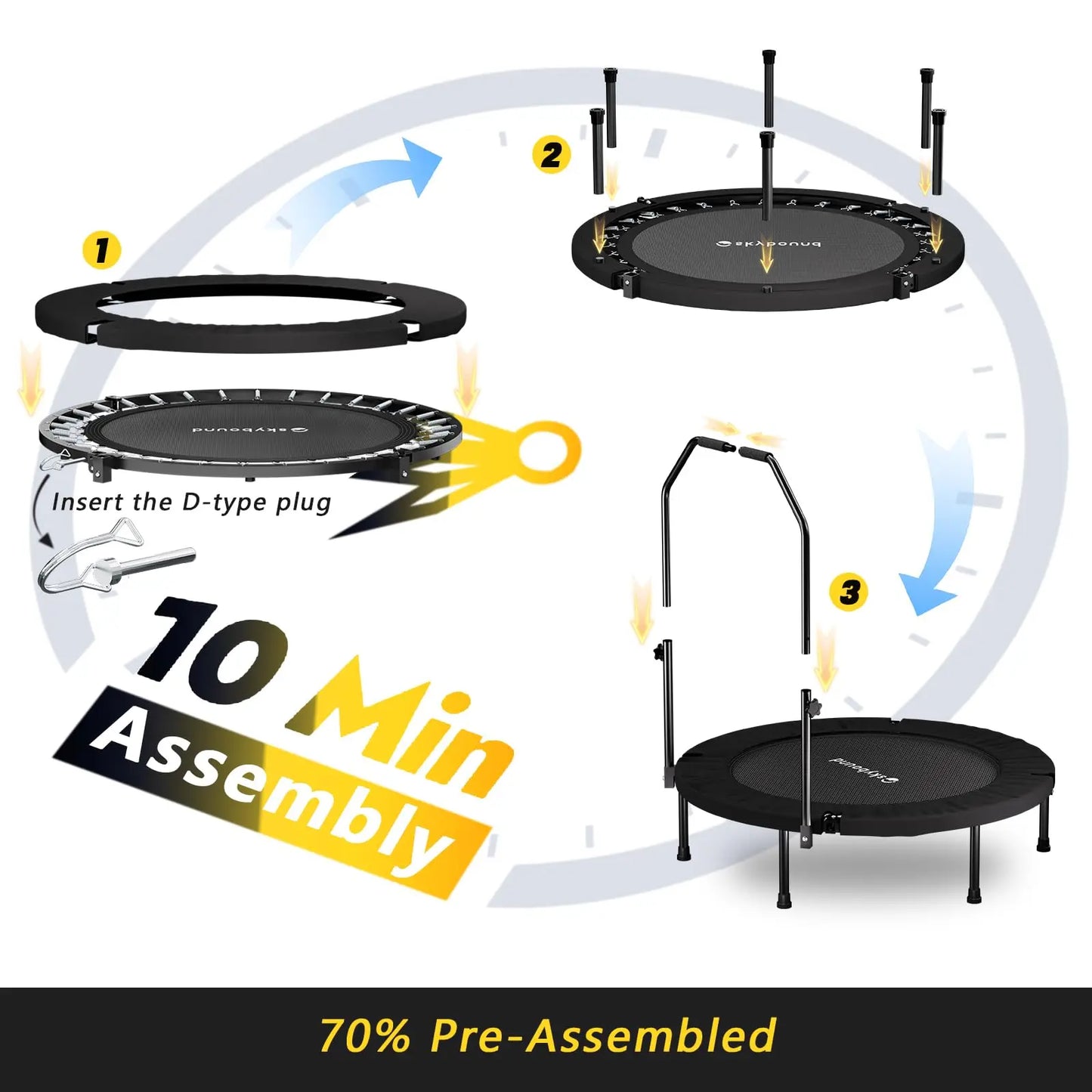 Rebounder Trampoline for Adults, foldable