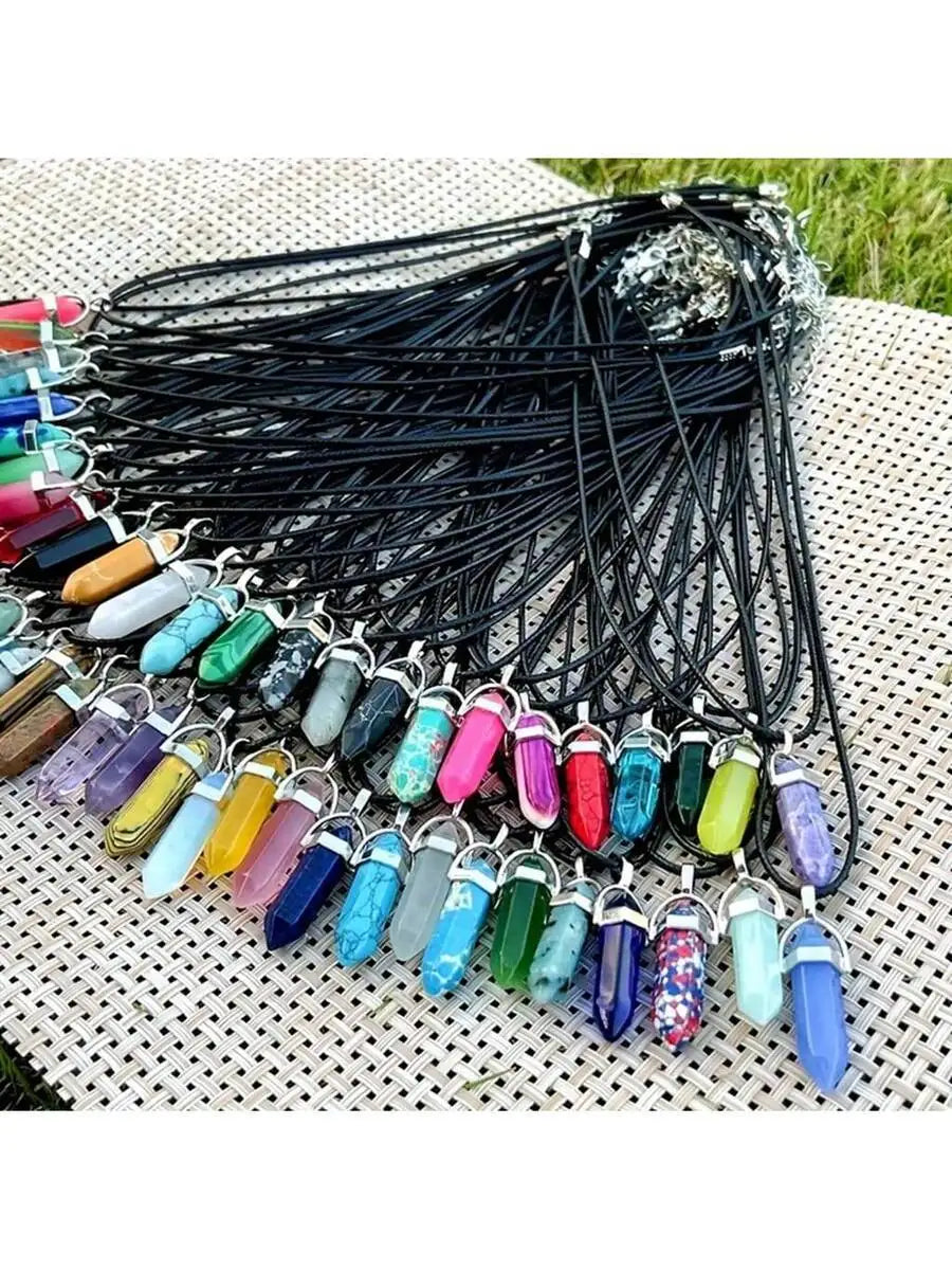 Crystal Pointed Chakra Pendant Necklace
