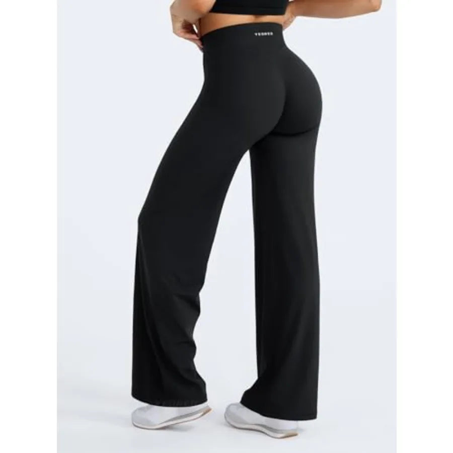 YEOREO Straight Leg Workout Leggings Hidden Scrunch