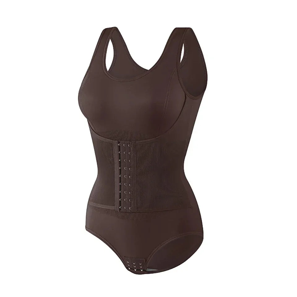 Bodysuit Shapewear with Zipper Belt Women Tummy Control