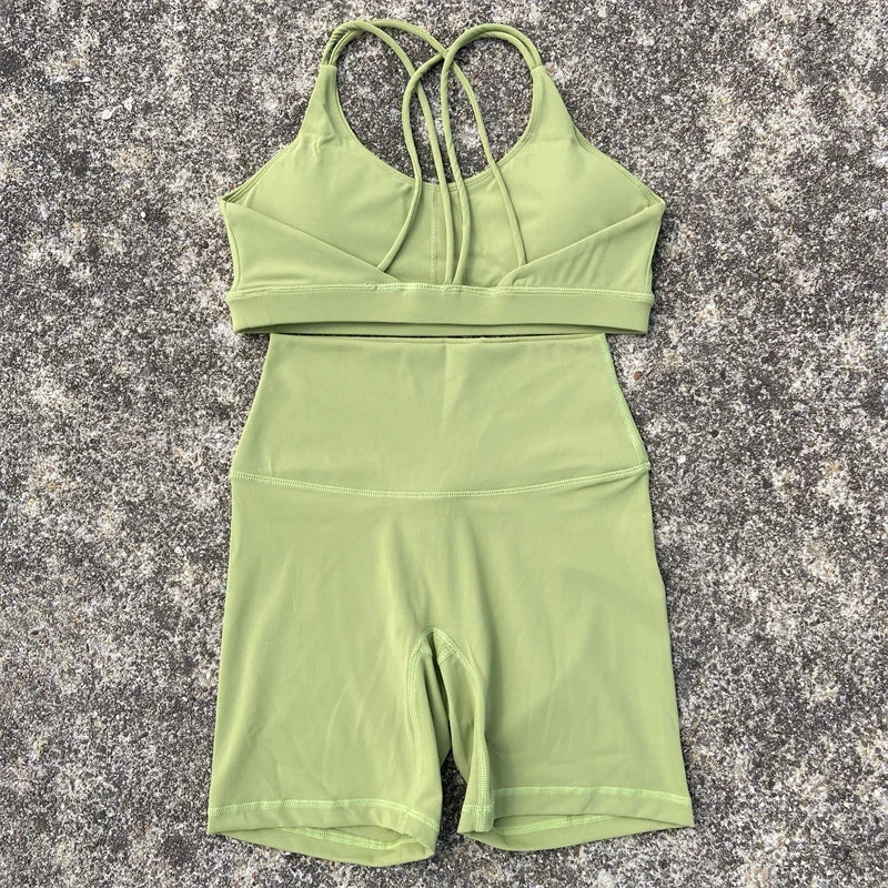 Women Gym Yoga Short and sports bra