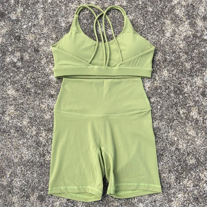 Women Gym Yoga Short and sports bra