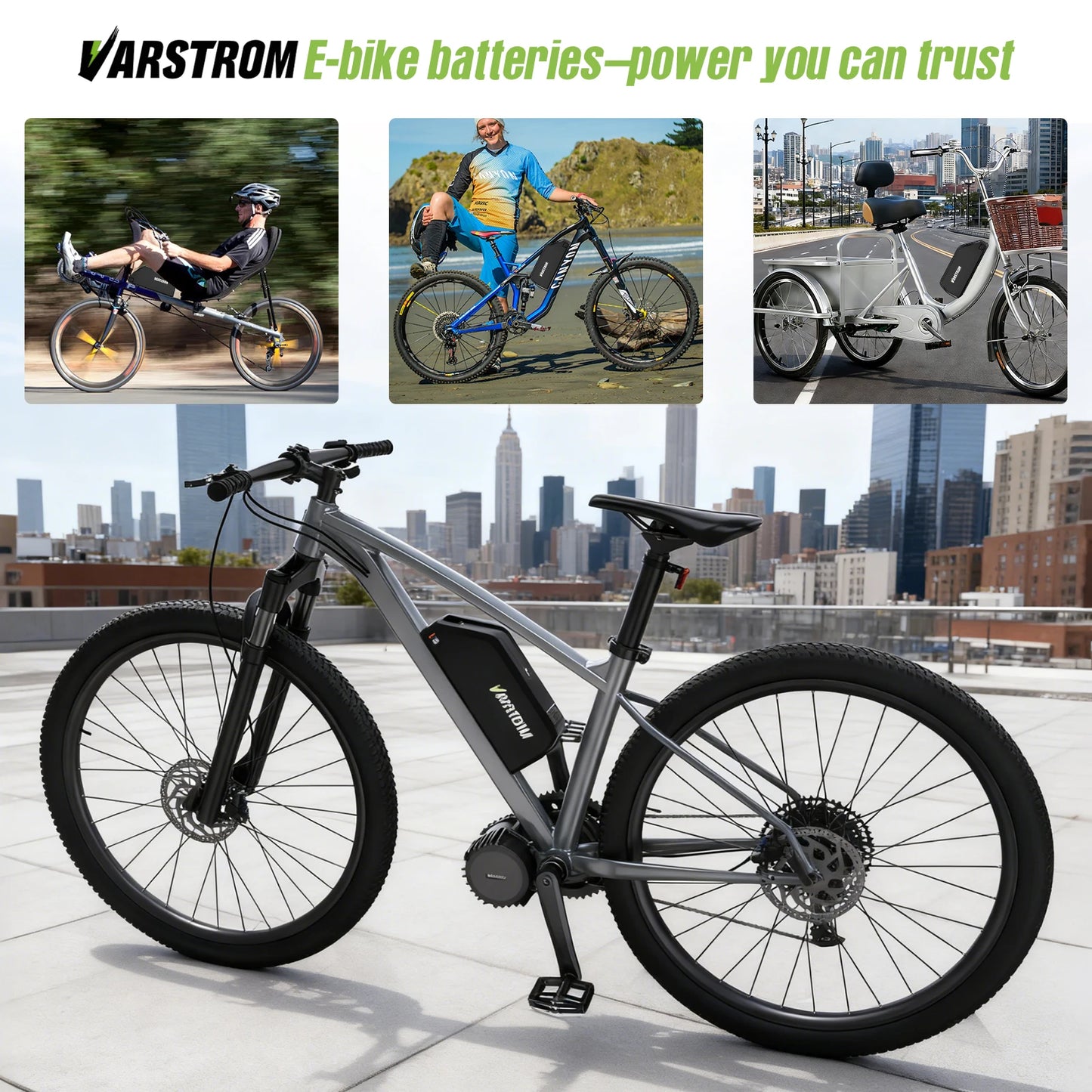 Ebike Battery 48V 25AH 52V 20AH 40A BMS Downtube Lithium Cell