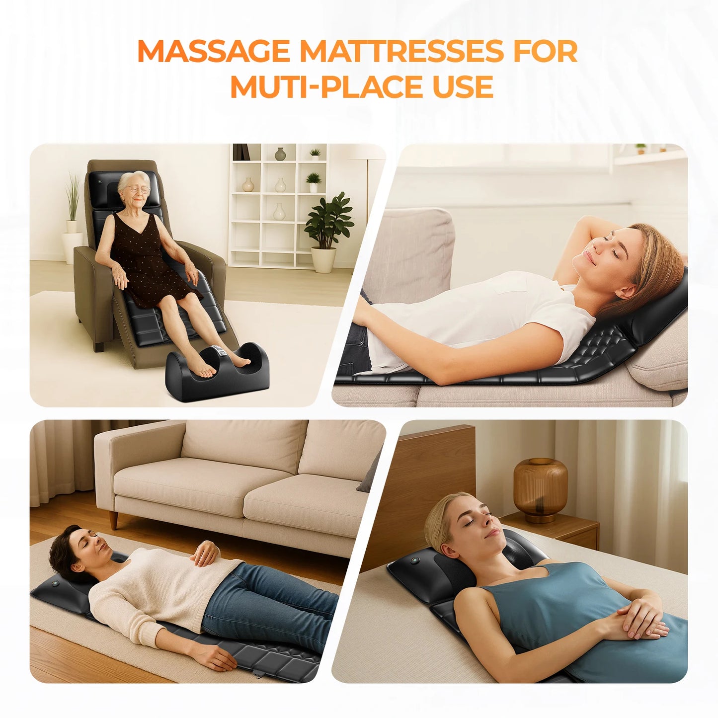 Full Body Massage Mat with Heat, Detachable Massager Pad