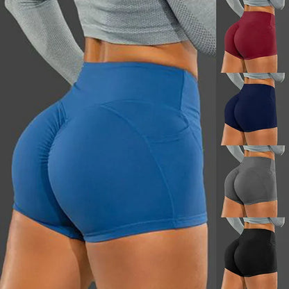 High waist scrunch Shorts With Pocket