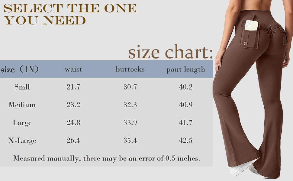 Women's Yoga Flare Trousers, High-Waisted Tummy-Control