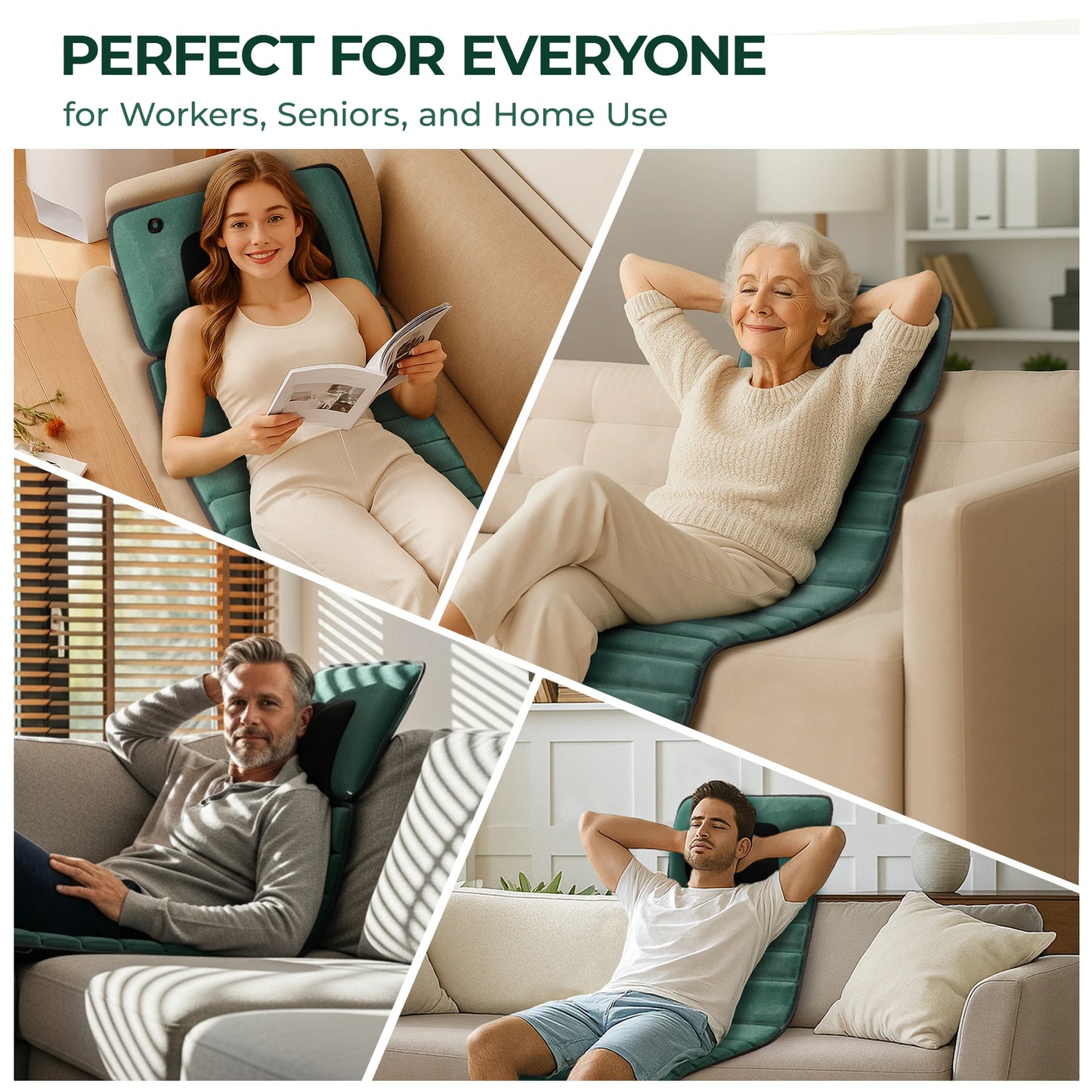 Full Body Massage Mat with Heat, Detachable Massager