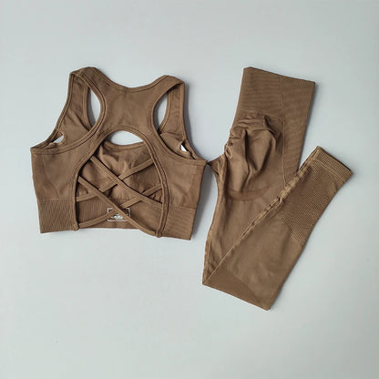 2PCS Women's Fitness Tank Top Bra & Leggings