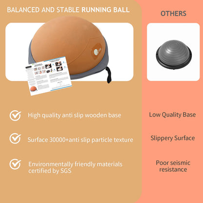 Balancing half ball trainer for core and stability/BOSU