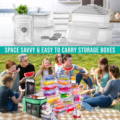 50 Pcs Large Food Storage Containers with Lids Microwave Safe