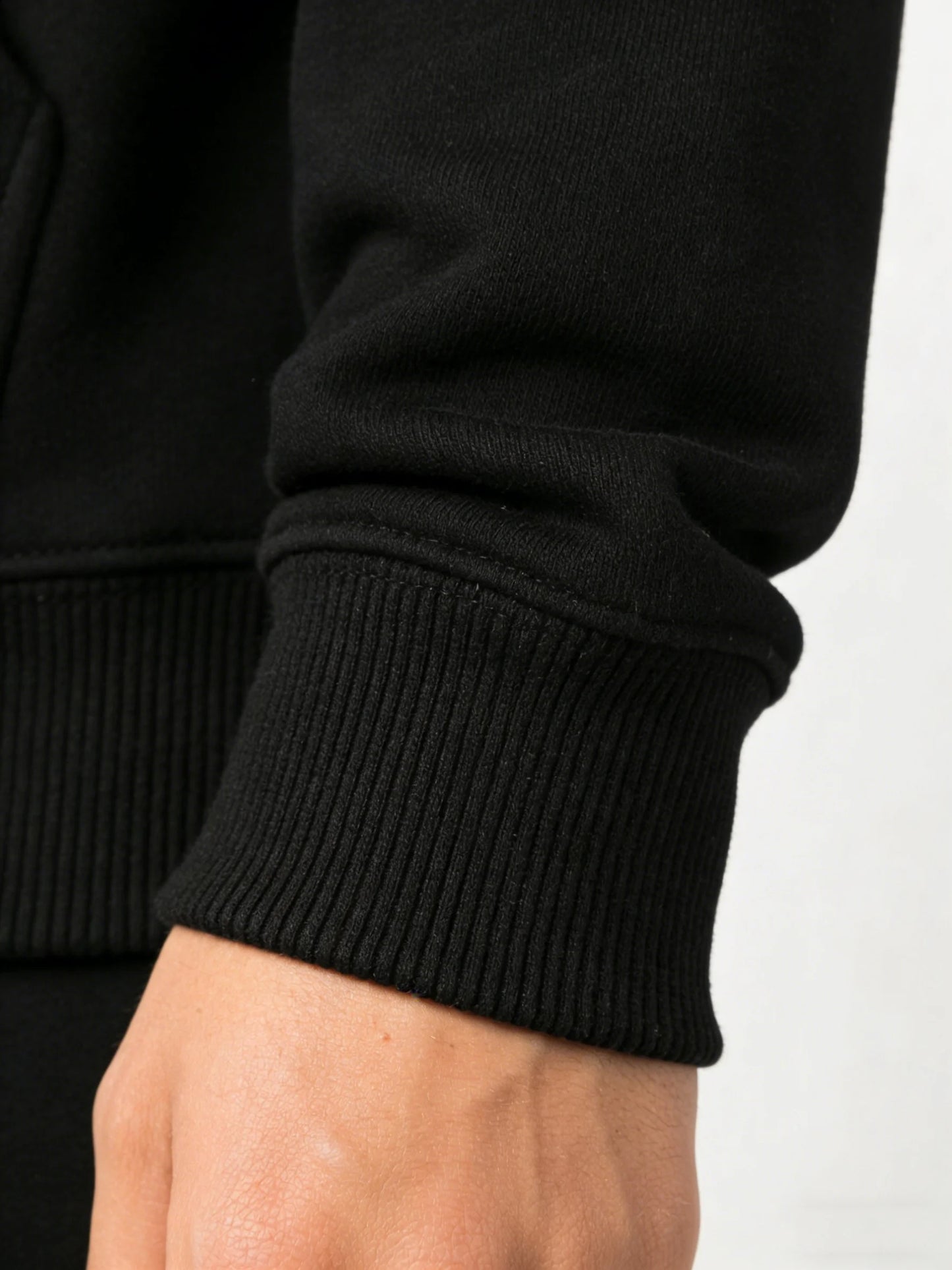 Men's Hoodie, Black, White; Regular Fit