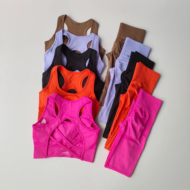 2PCS Women's Fitness Tank Top Bra & Leggings