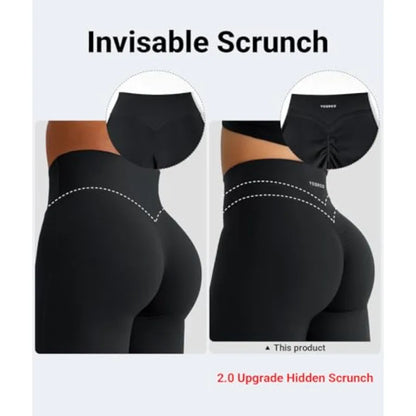 YEOREO Straight Leg Workout Leggings Hidden Scrunch