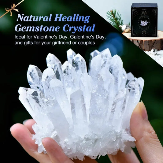 Spiritual Clear Quartz Crystal Cluster White