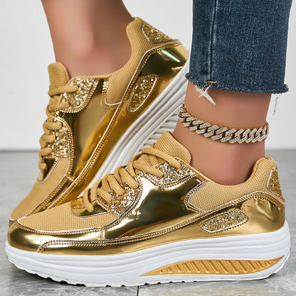 Women shiny Orthopedic Sneakers Walking Shoes