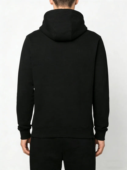 Men's Hoodie, Black, White; Regular Fit