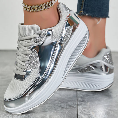 Women shiny Orthopedic Sneakers Walking Shoes