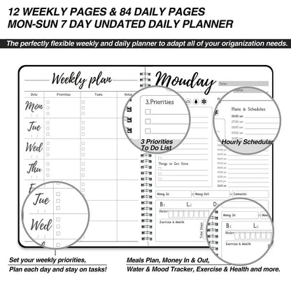 Work Planner with SelfCare for Organizing Meals, Water