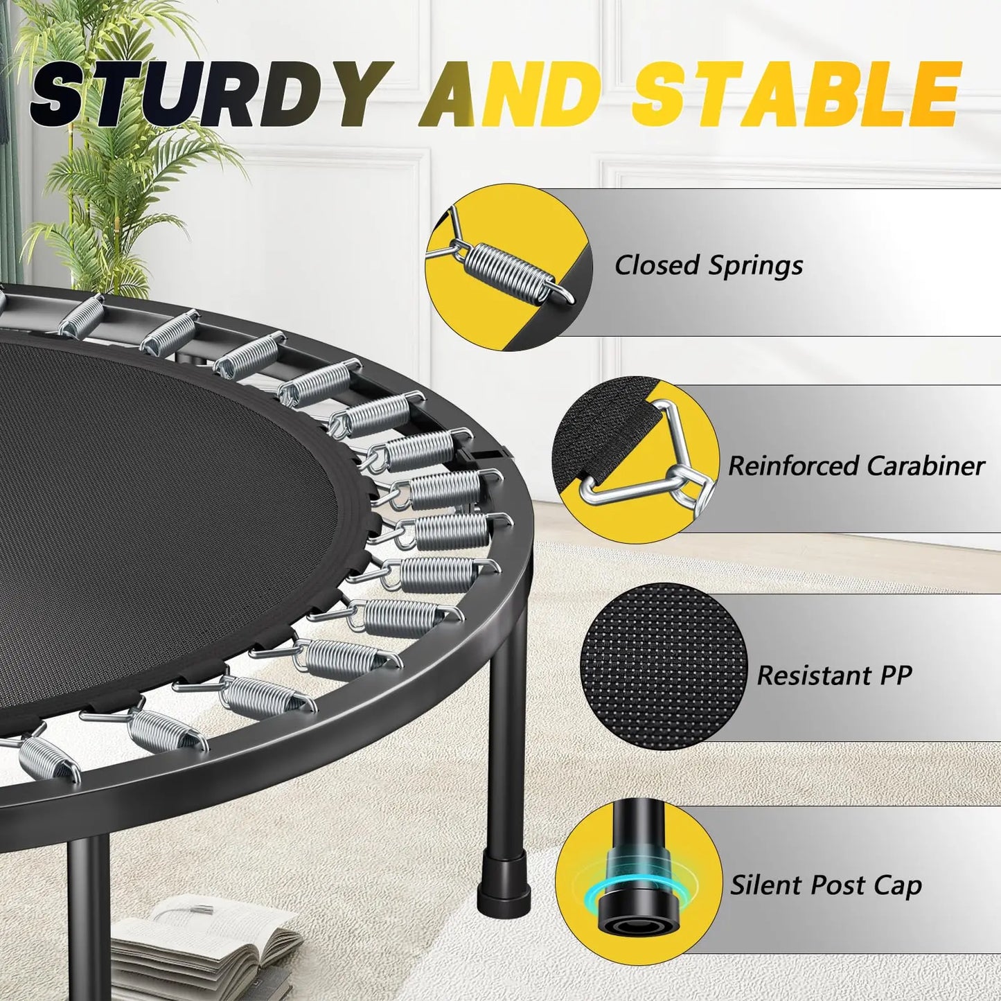 Rebounder Trampoline for Adults, foldable