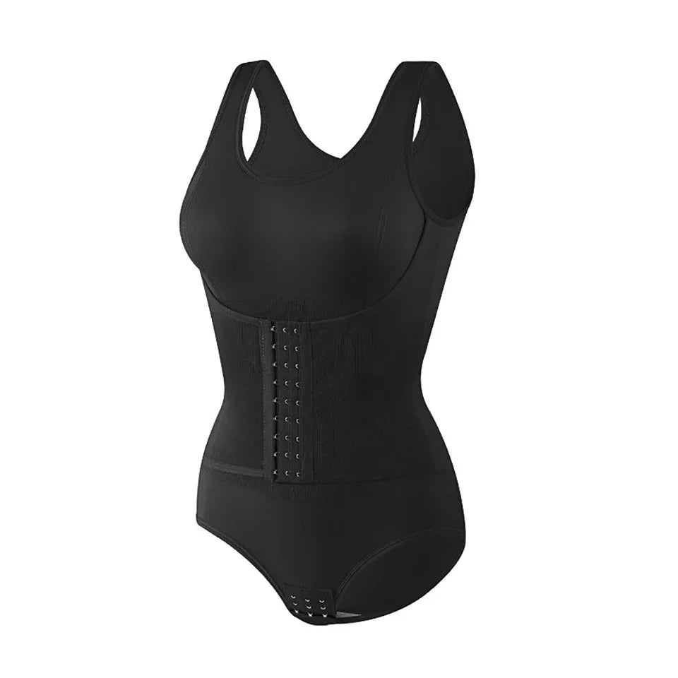 Bodysuit Shapewear with Zipper Belt Women Tummy Control