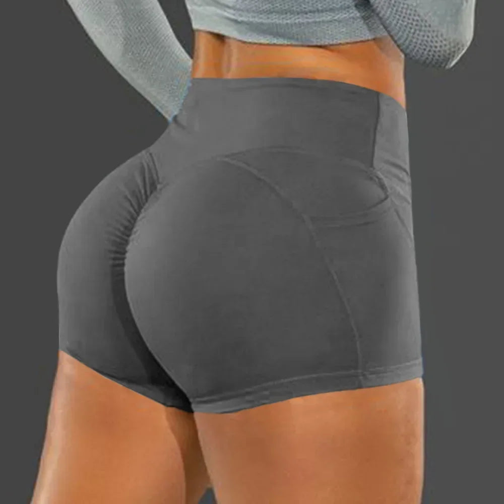 High waist scrunch Shorts With Pocket